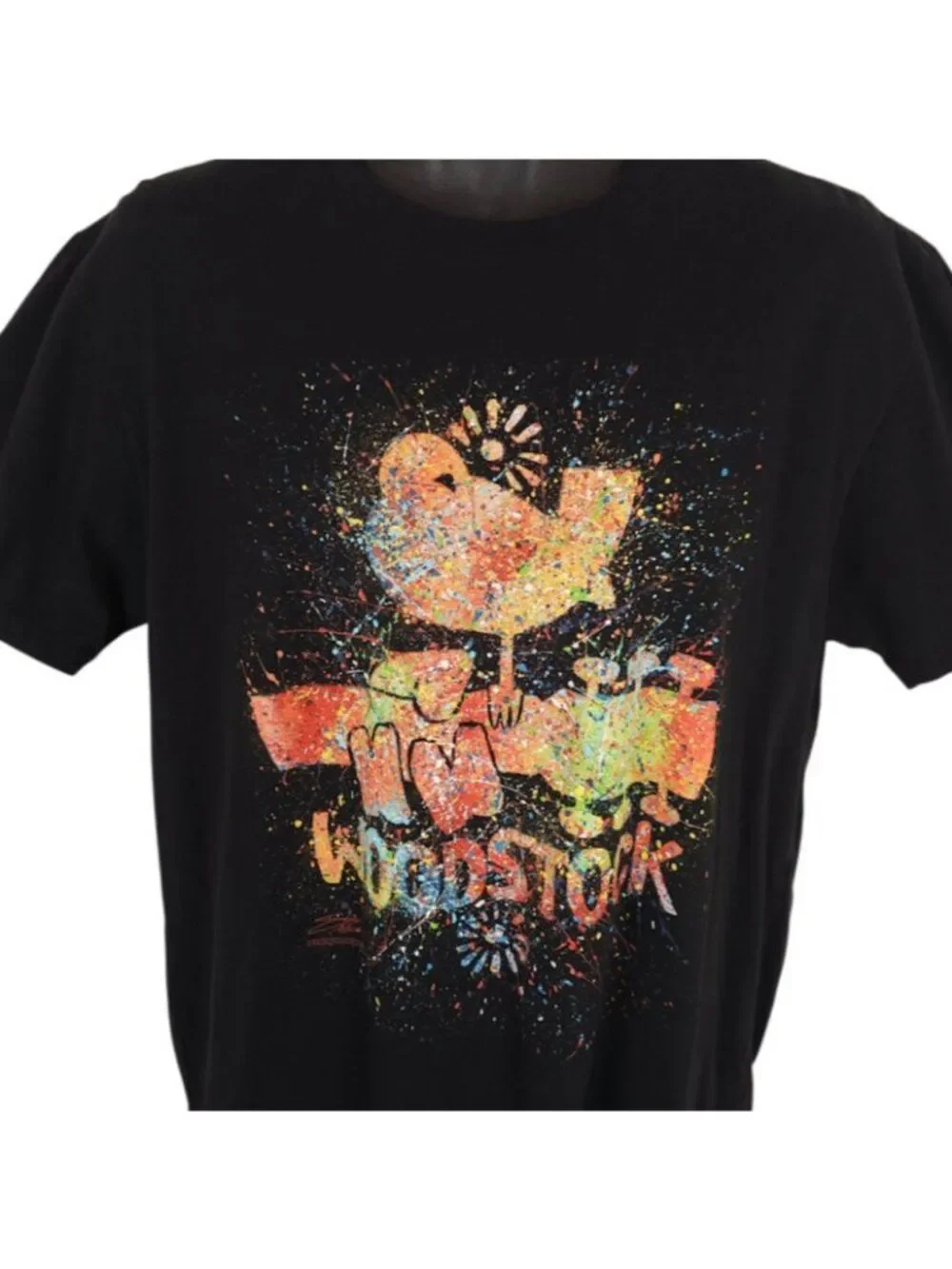 Woodstock Festival T Shirt Mens Size Large Black Stephen Fishwick Icons Art